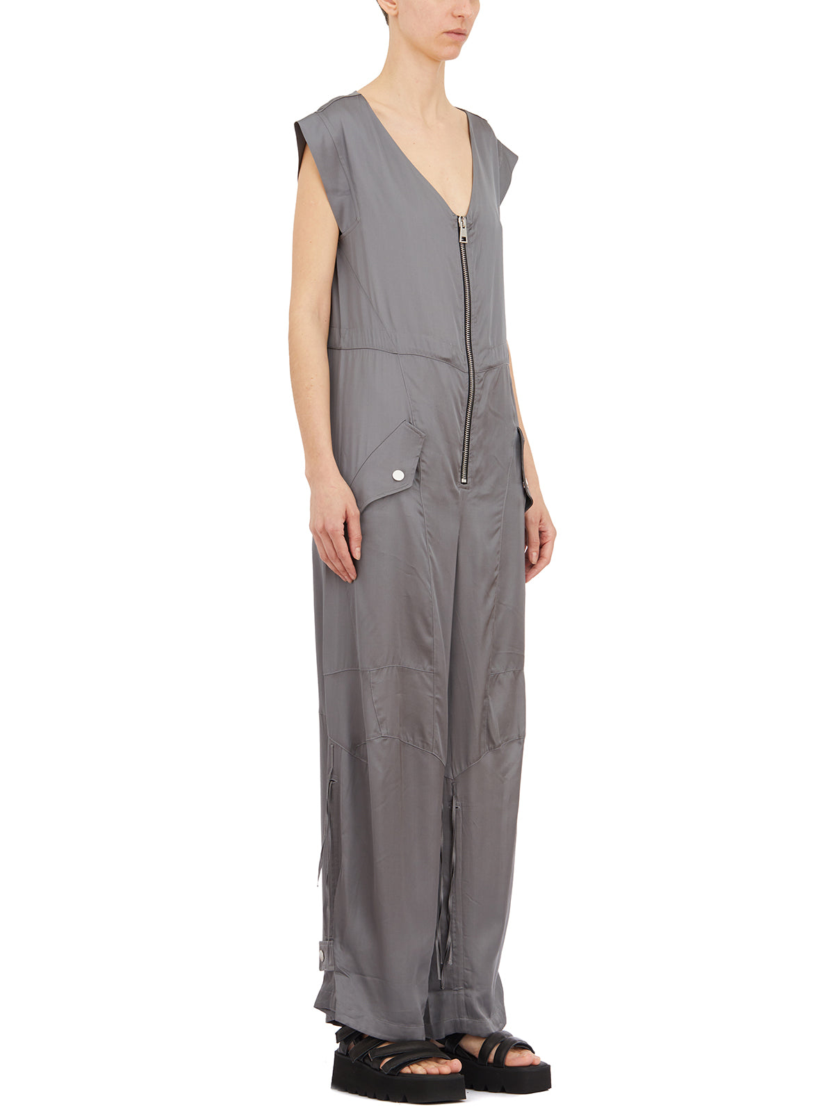 ANDREA YA'AQOV Women's Stylish Jumpsuit with Zip Front Opening - Size S