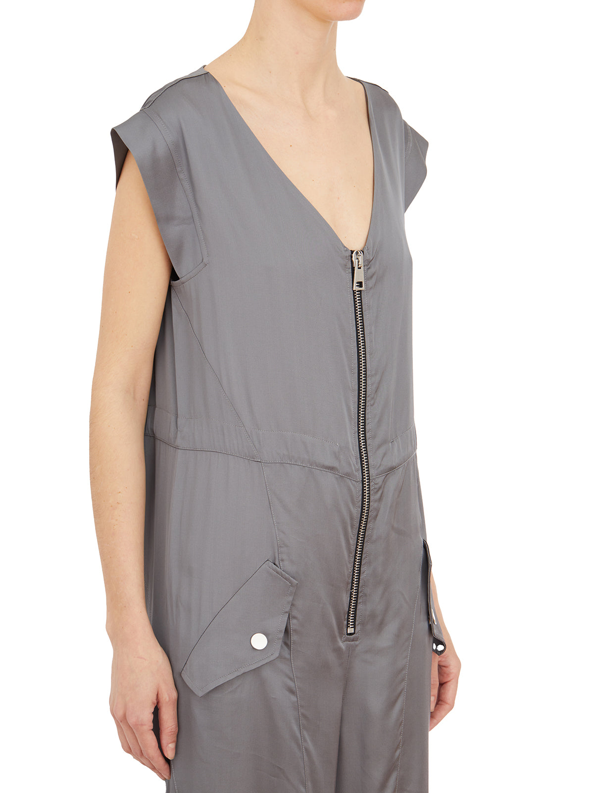 ANDREA YA'AQOV Women's Stylish Jumpsuit with Zip Front Opening - Size S