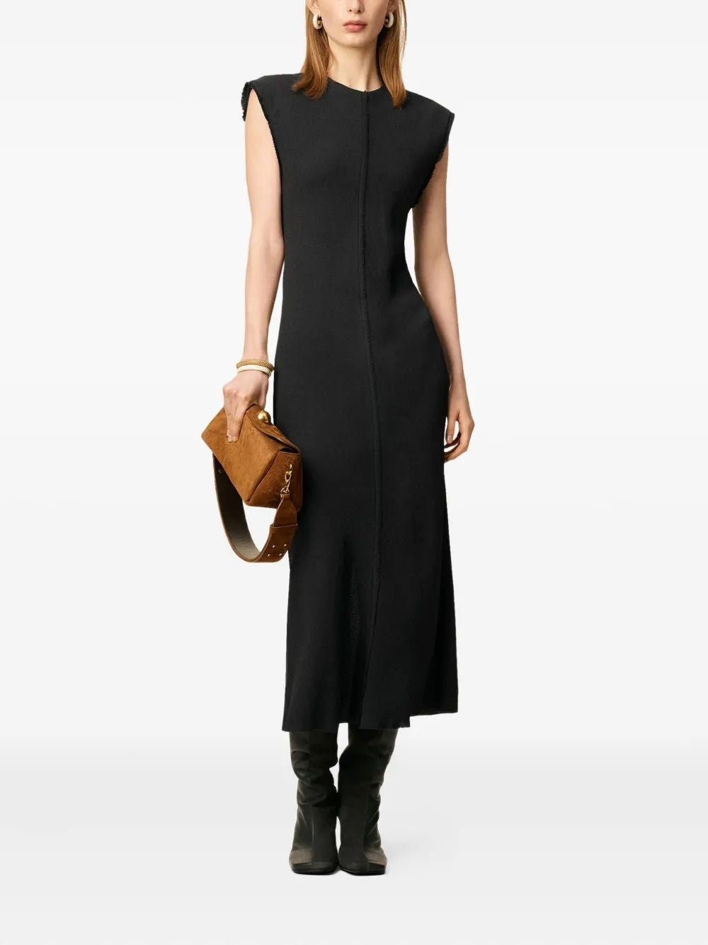 AMI PARIS Raw Edge Midi Dress for Women