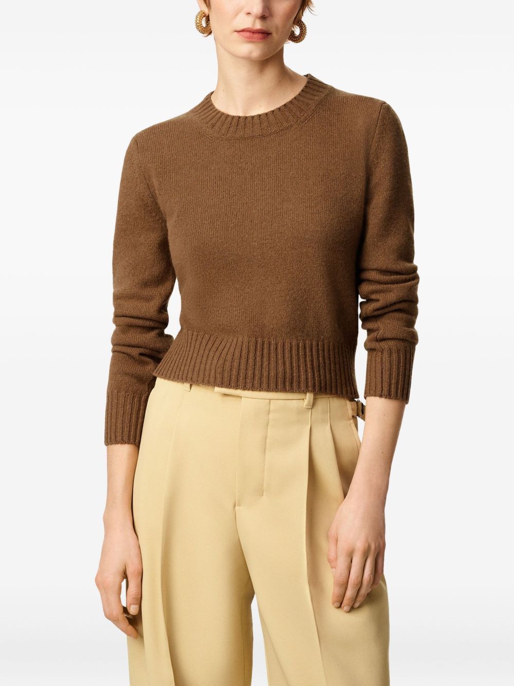AMI Crew Neck Ribbed Sweater for Women - FW25 Collection