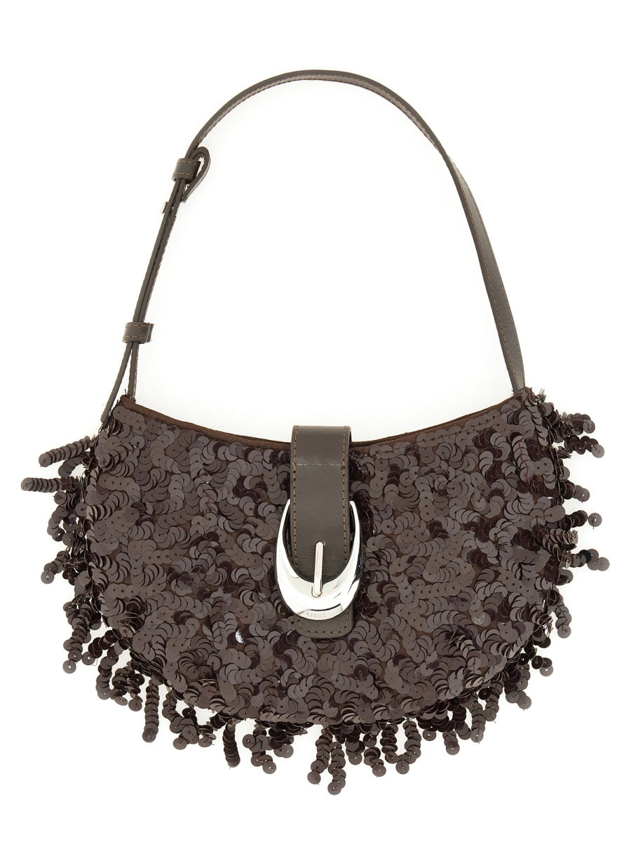 STAUD Mini Glass Beaded Shoulder Handbag