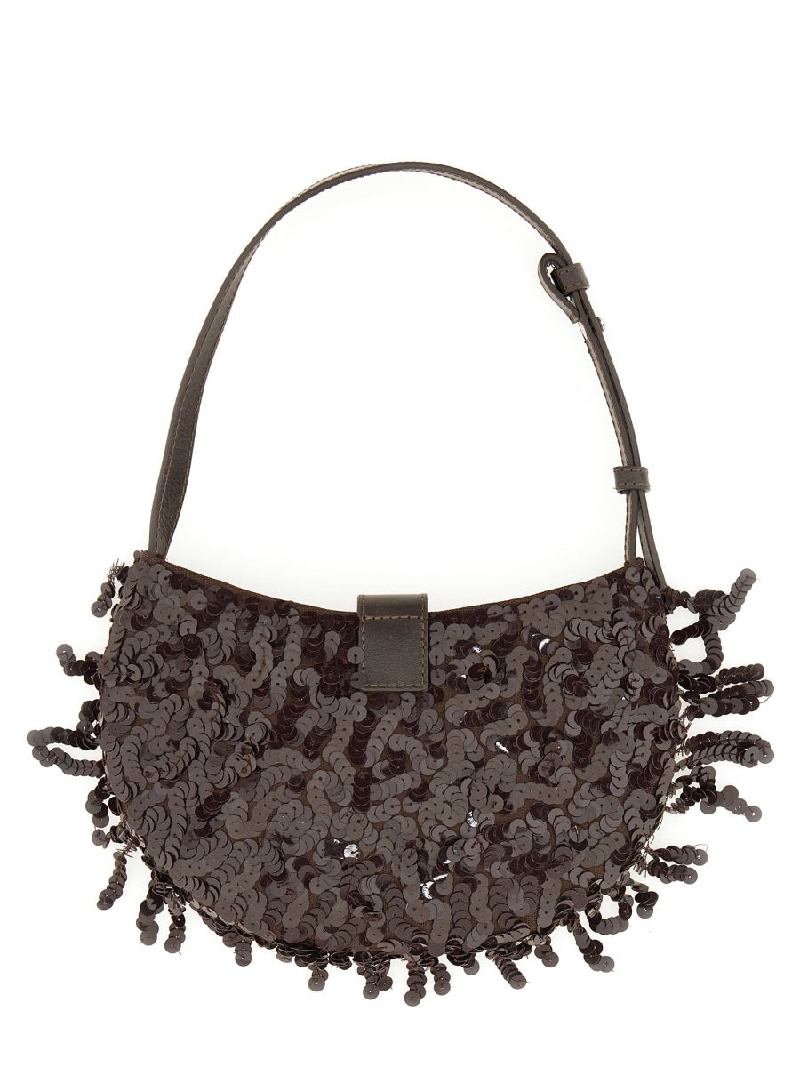 STAUD Mini Glass Beaded Shoulder Handbag