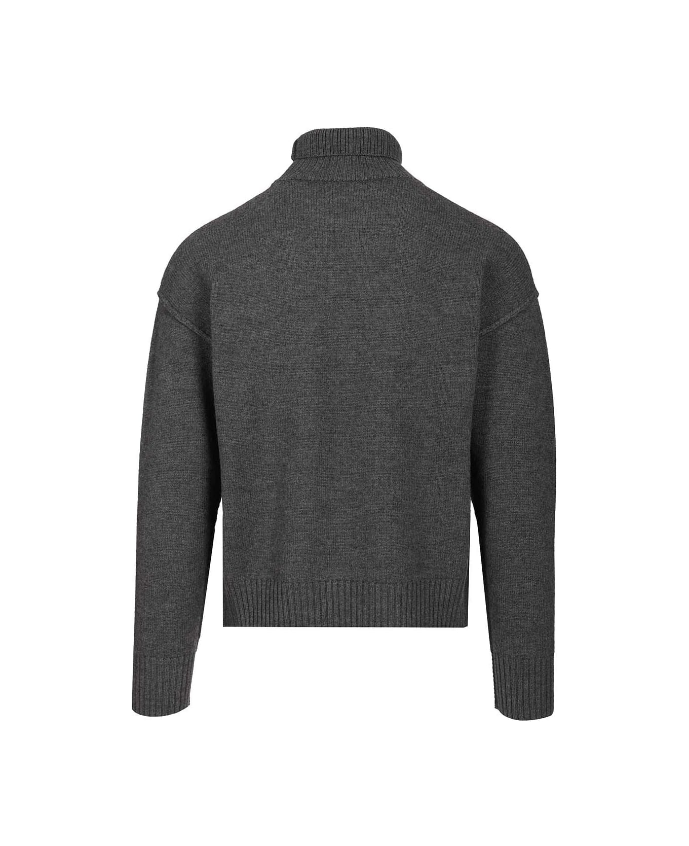 AMI PARIS Funnel Neck Sweater for Men - Fall/Winter 2025