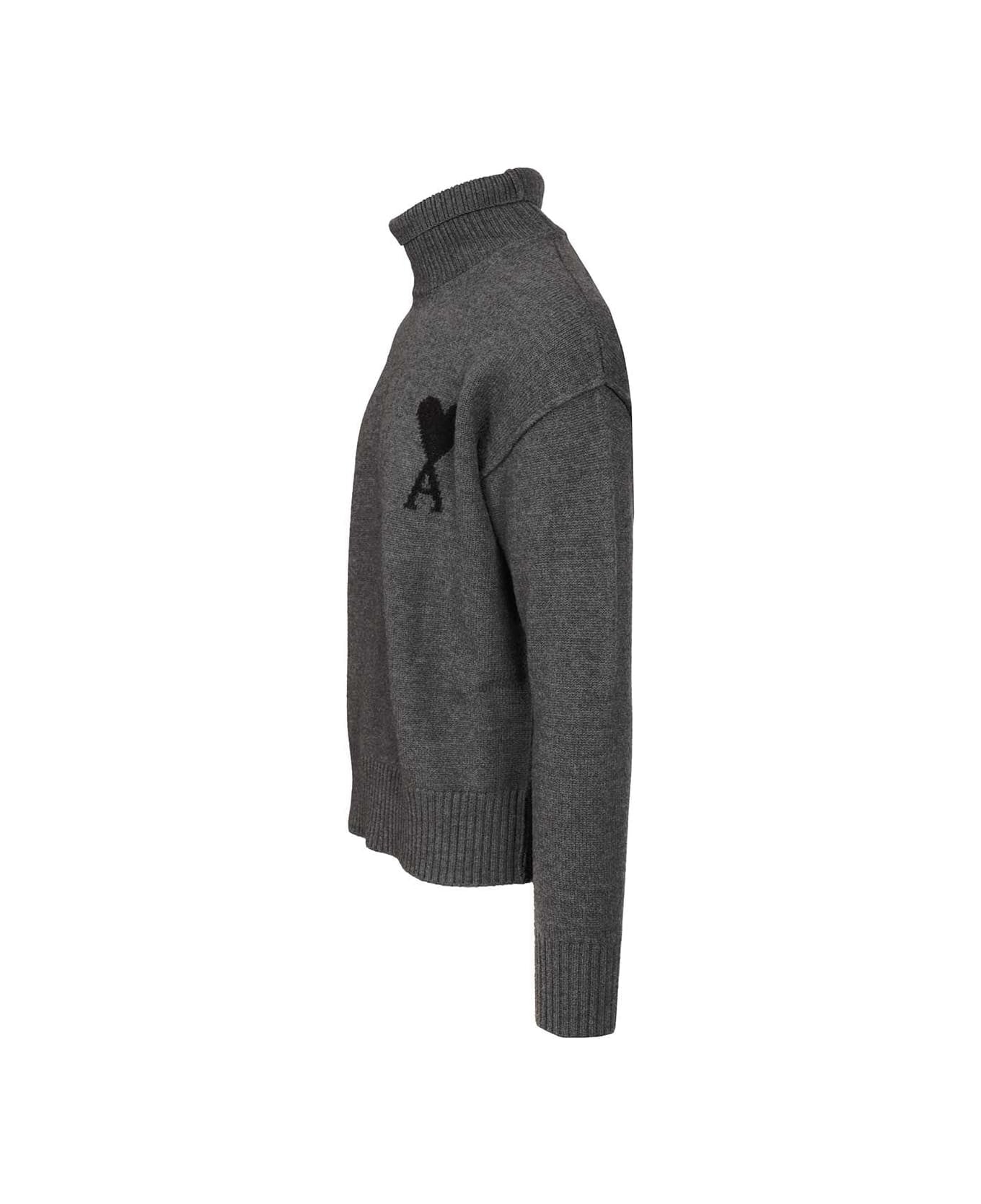 AMI PARIS Funnel Neck Sweater for Men - Fall/Winter 2025