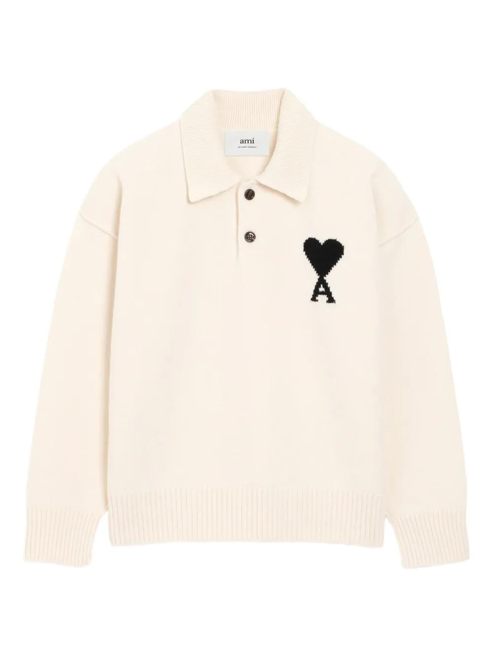 AMI PARIS Classic Button-Up Knit Sweater