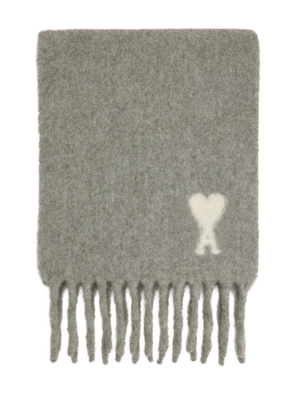 AMI Fringed Jacquard Scarf - Long Shape