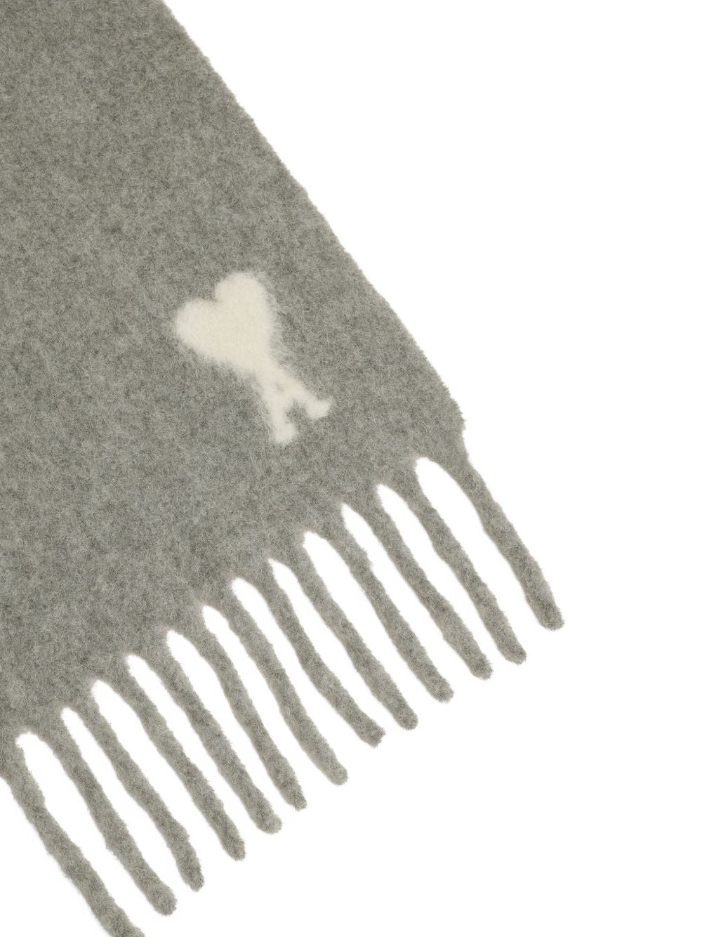 AMI Fringed Jacquard Scarf - Long Shape