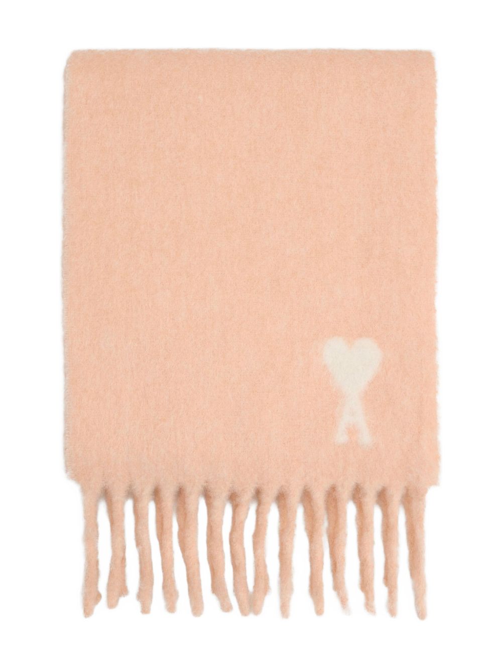 AMI Fringed Edge Logo Scarf