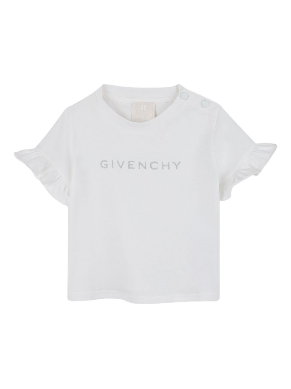 GIVENCHY KIDS Girls' Mini Logo T-Shirt with Ruffled Sleeves