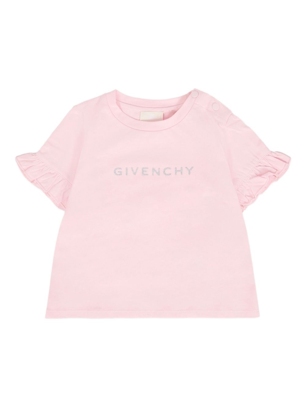 GIVENCHY KIDS Girls' Mini Logo Ruffled Sleeve T-Shirt