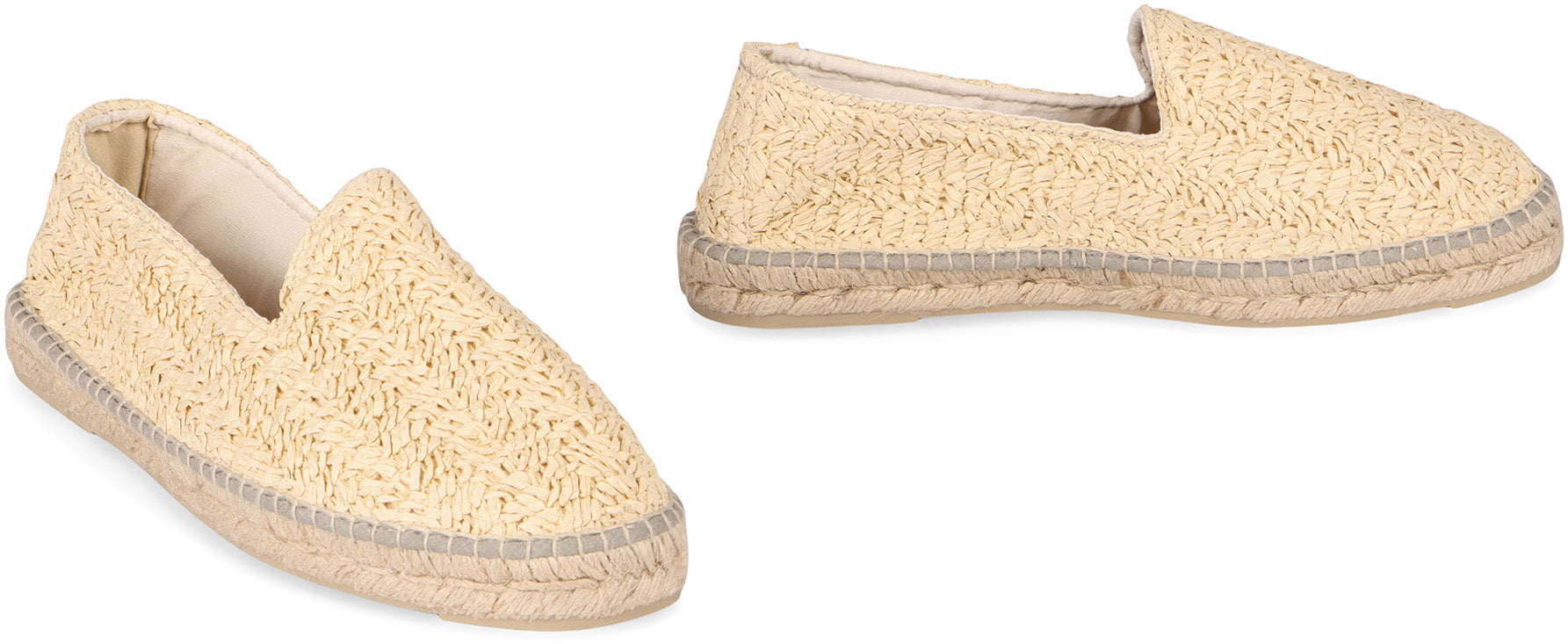 MANEBI Raffia Espadrilles with Round Toeline