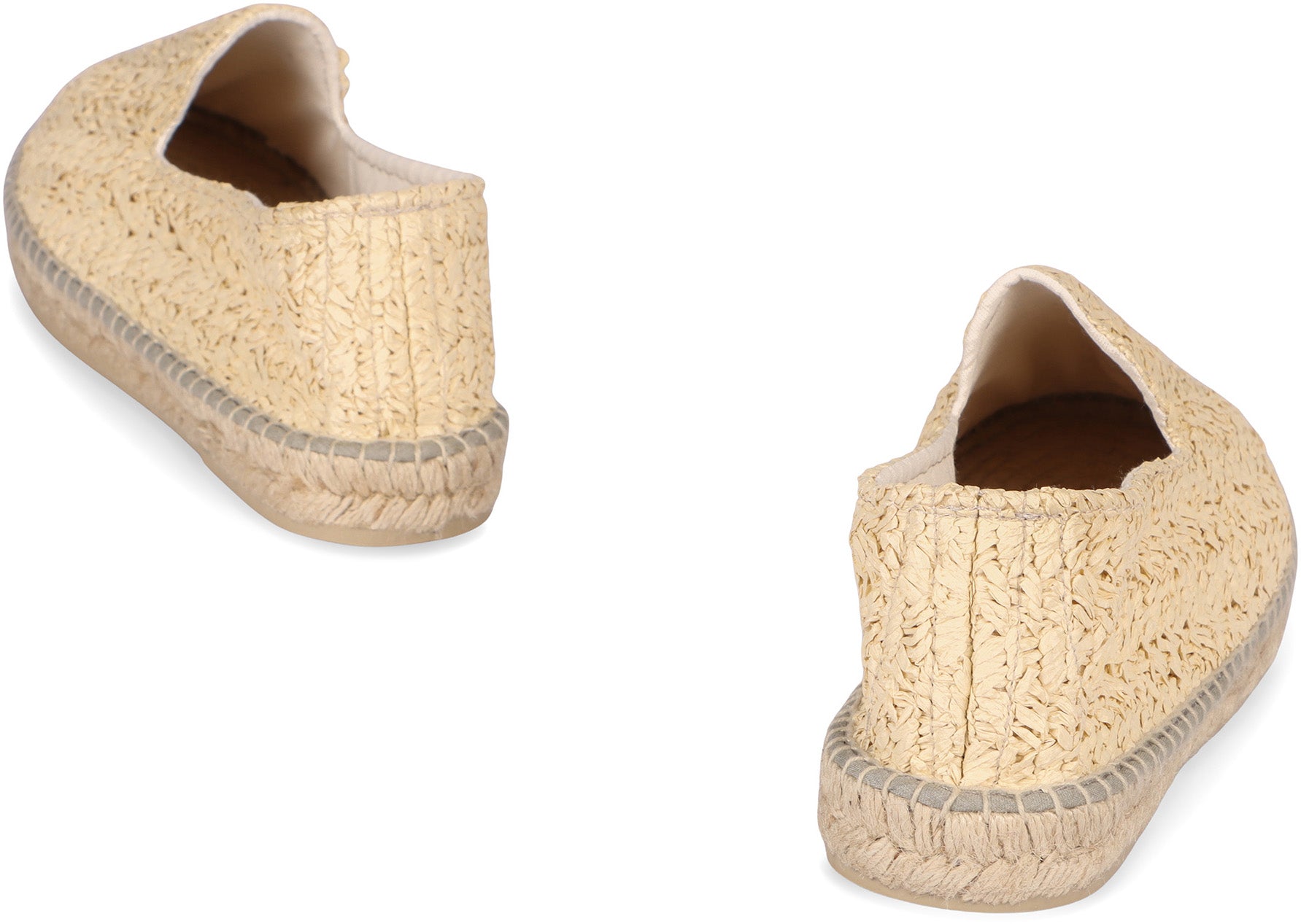 MANEBI Raffia Espadrilles with Round Toeline