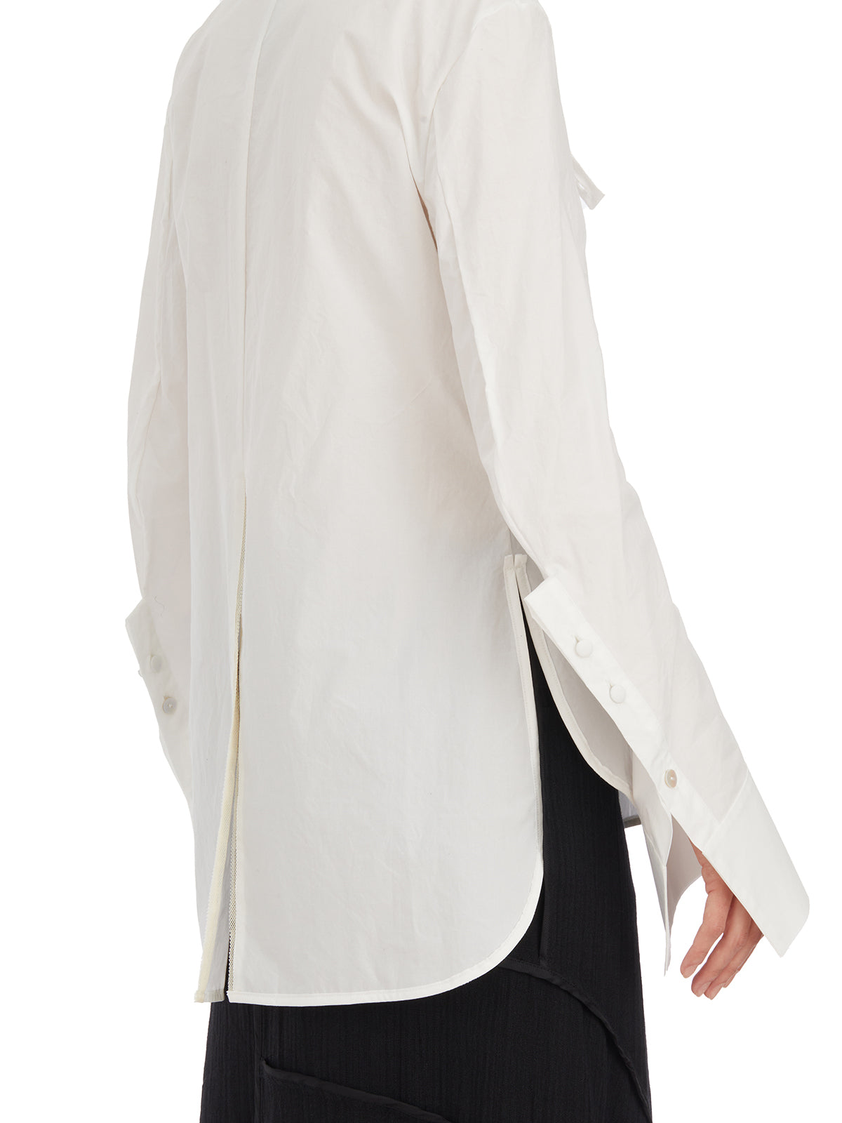 ALESSANDRA MARCHI Asymmetrical Tie-Front Slim Fit Shirt - Size 40