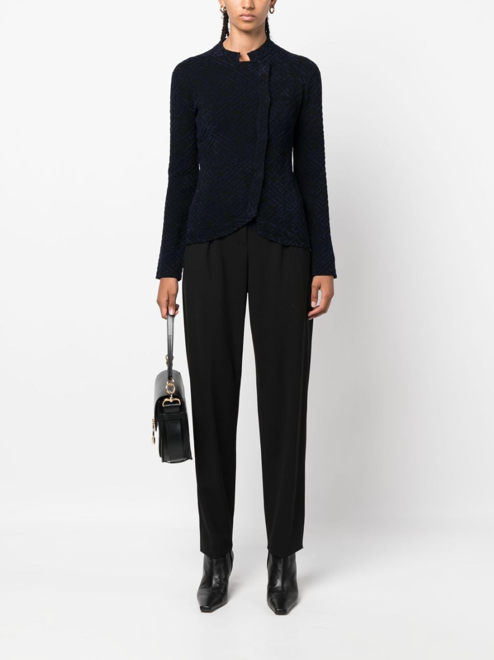 EMPORIO ARMANI Cady Straight Leg Trousers for Women - FW23 Collection
