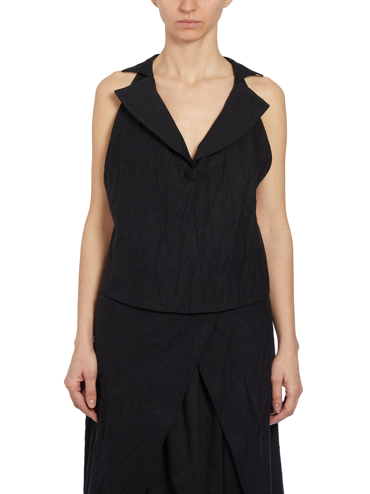 NOSTRASANTISSIMA Sleeveless Linen Gilet with Rever - Size 40