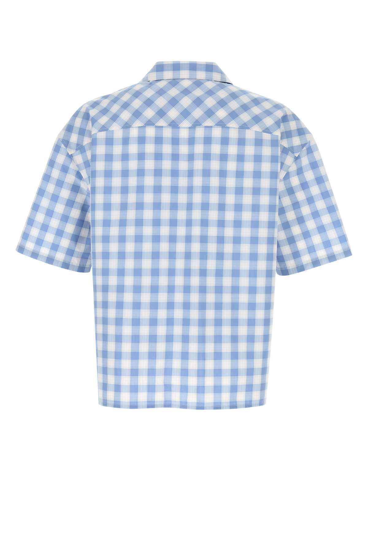 LOEWE Embroidered Cotton Checked Shirt - Short Sleeve