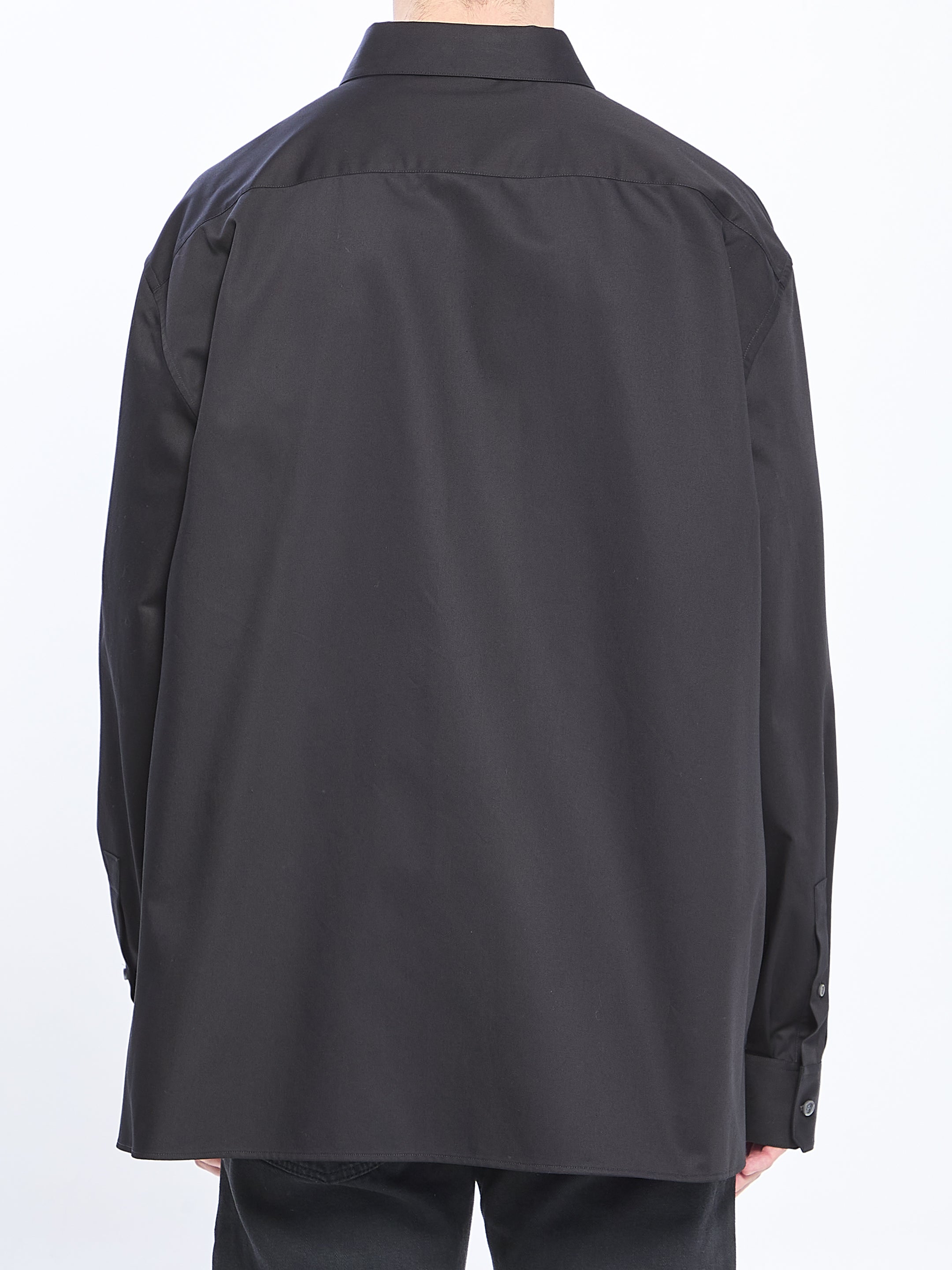 LOEWE Lightweight Cotton Shirt with Oversized Jacquard Pattern - Size 41 EU