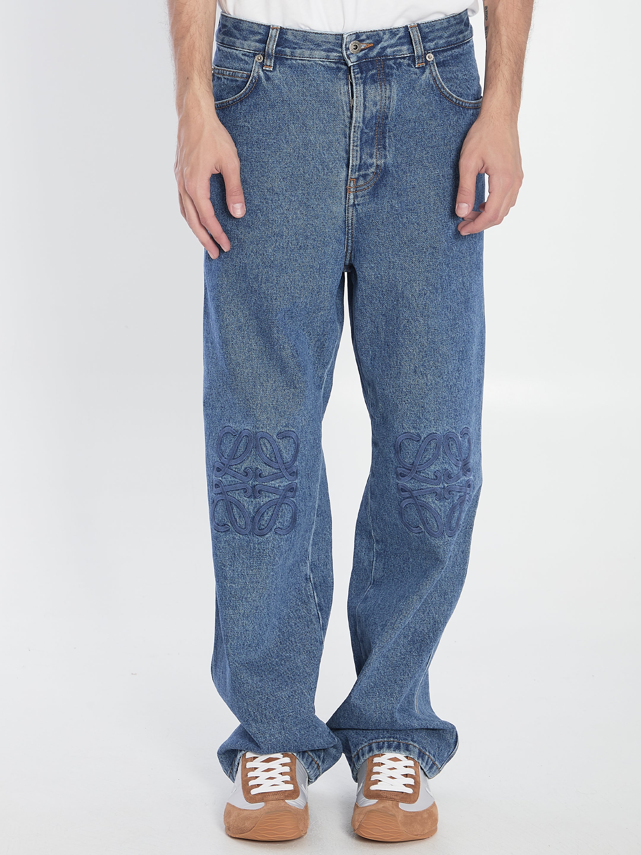 LOEWE Baggy Anagram Denim Jeans - Size 48