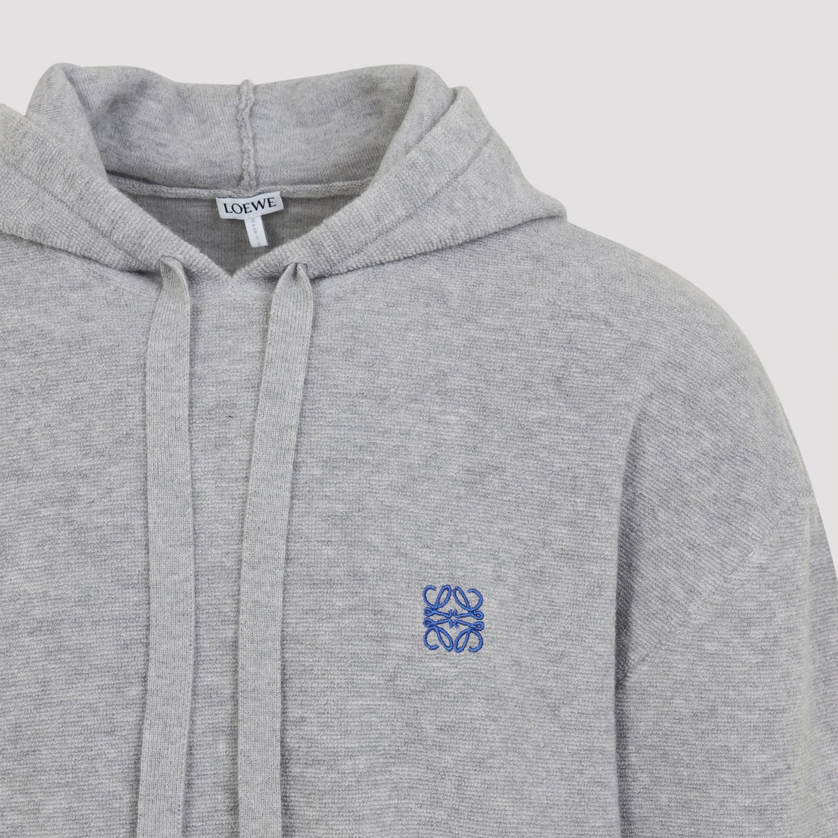 LOEWE Men's Wool Hoodie with Drawstring Detail