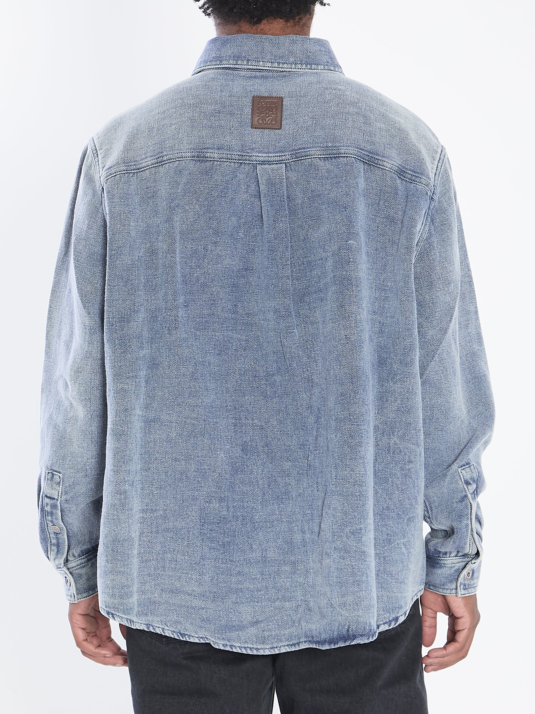 LOEWE Denim Shirt with Trompe-L'œil Pocket - Size 50