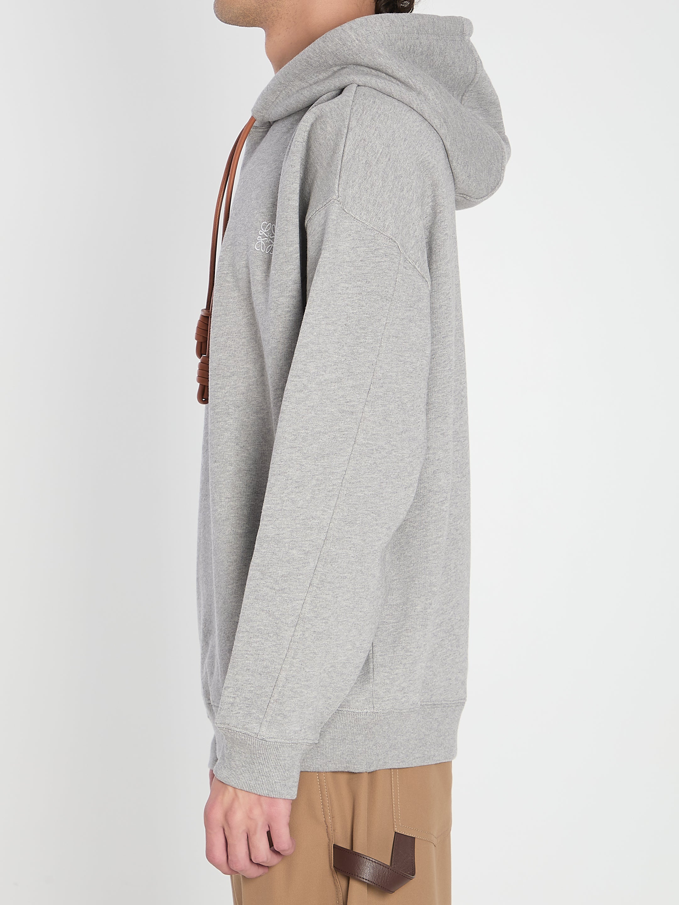 LOEWE Relaxed Fit Hoodie with Anagram Logo - Size L