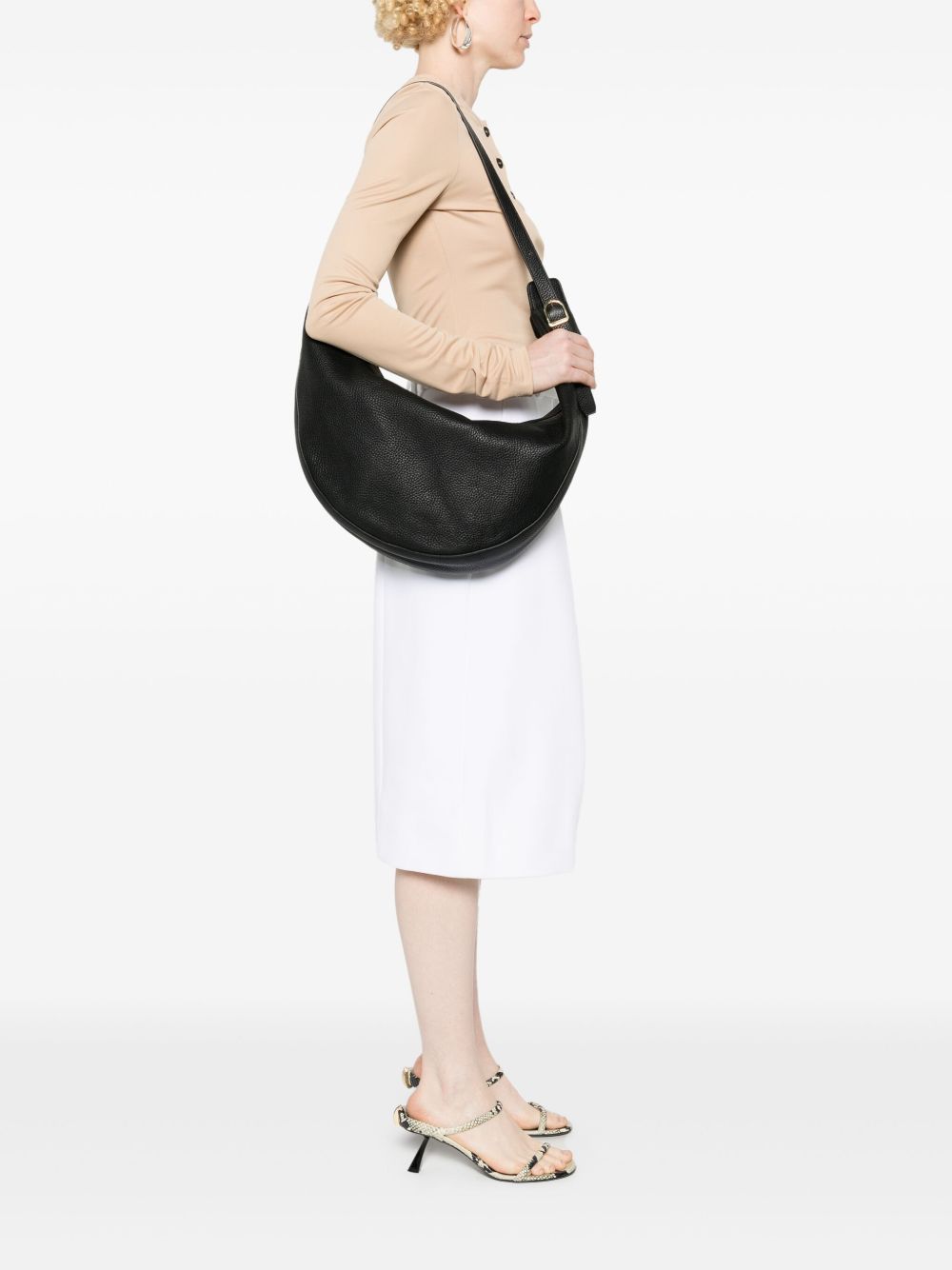 KHAITE Pebbled Leather Hobo Handbag
