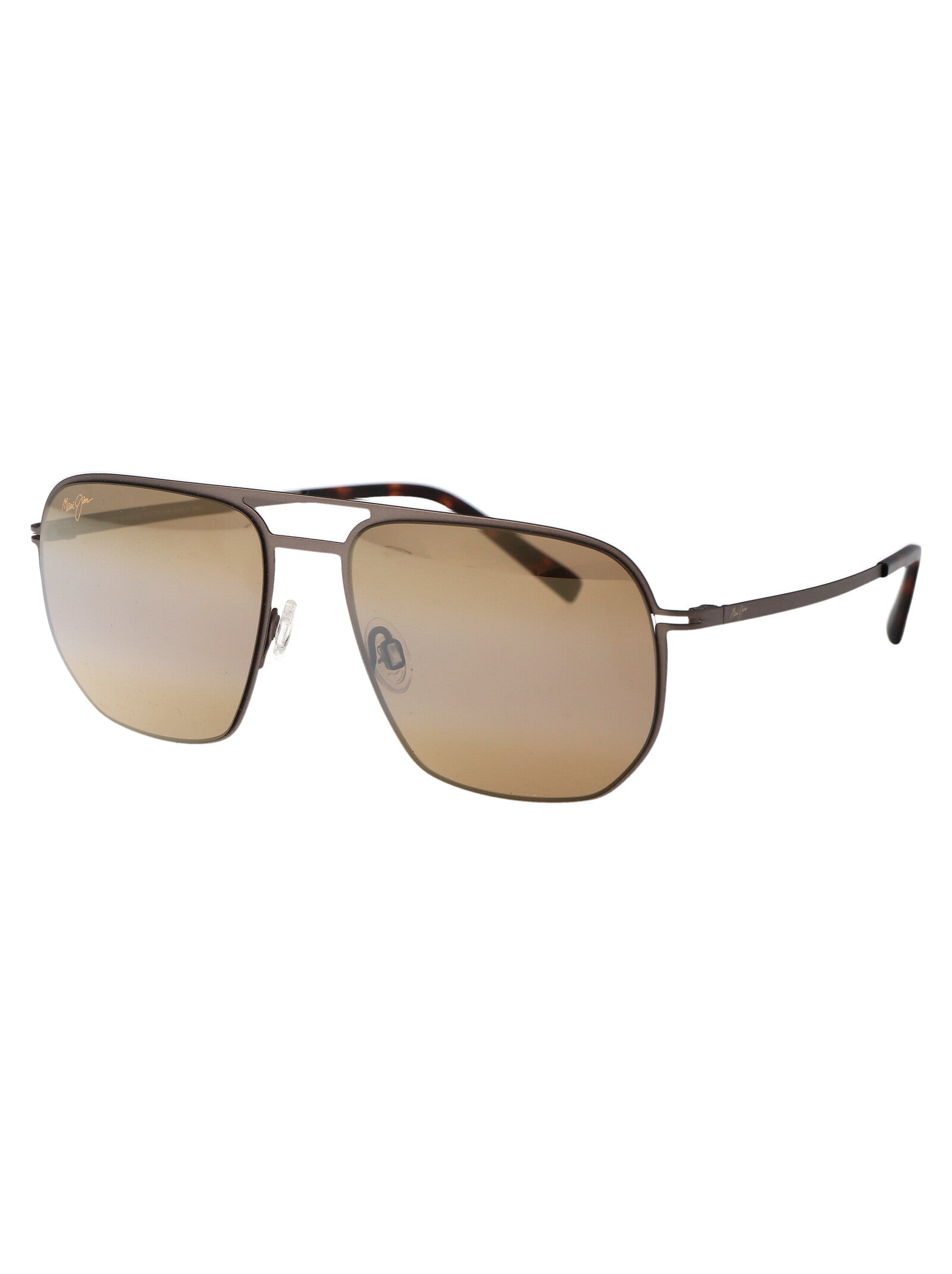 MAUI JIM Satin Sepia Metal Sunglasses for Men - Sharks Cove