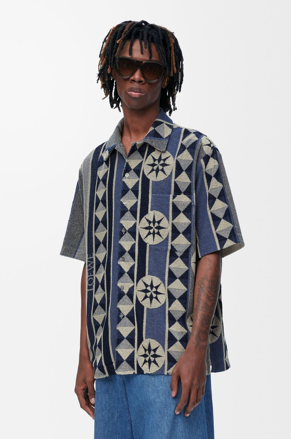 LOEWE Jacquard Cotton Button-Up Shirt