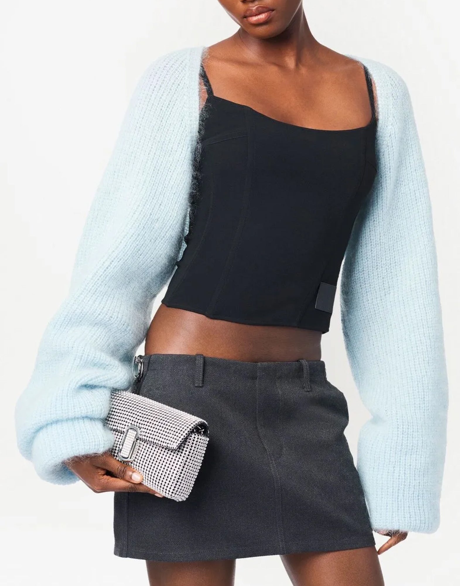 MARC JACOBS Rhinestone Mini Shoulder Handbag - 19X11X4 CM