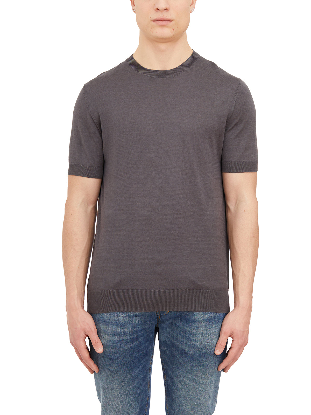 PAOLO PECORA Men's Lightweight T-Shirt in Silk and Cotton - Size 48