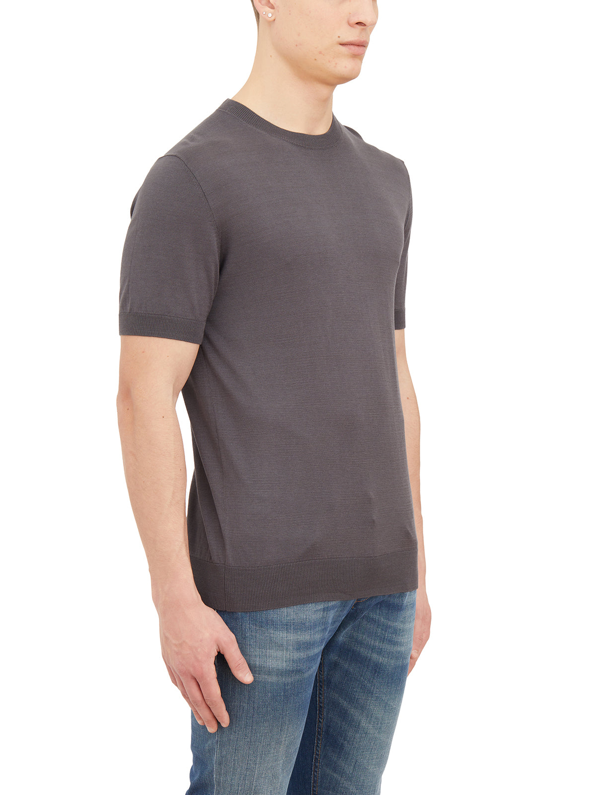 PAOLO PECORA Men's Lightweight T-Shirt in Silk and Cotton - Size 48