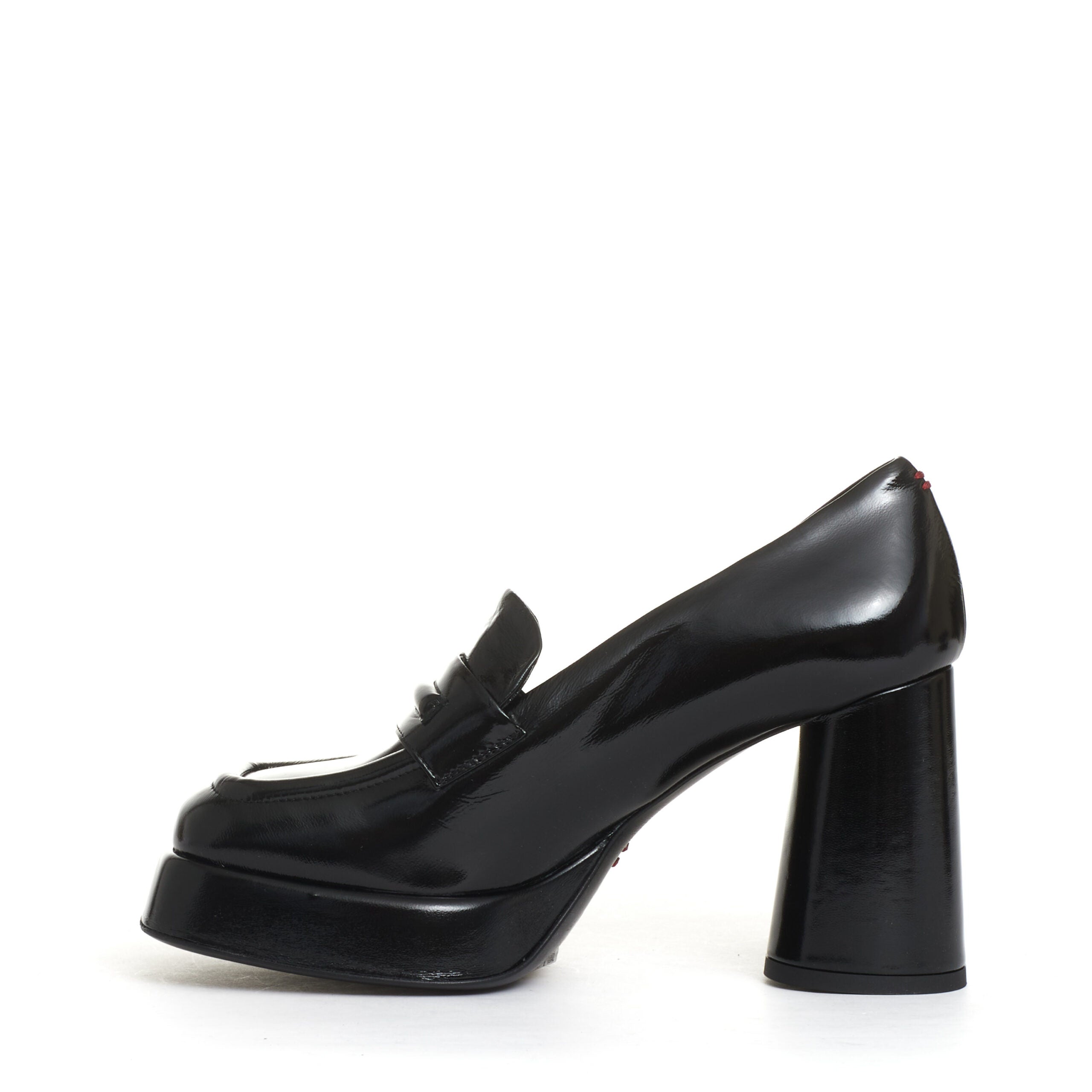 HALMANERA Chic Patent Leather Moccasins with 90 mm Platform
