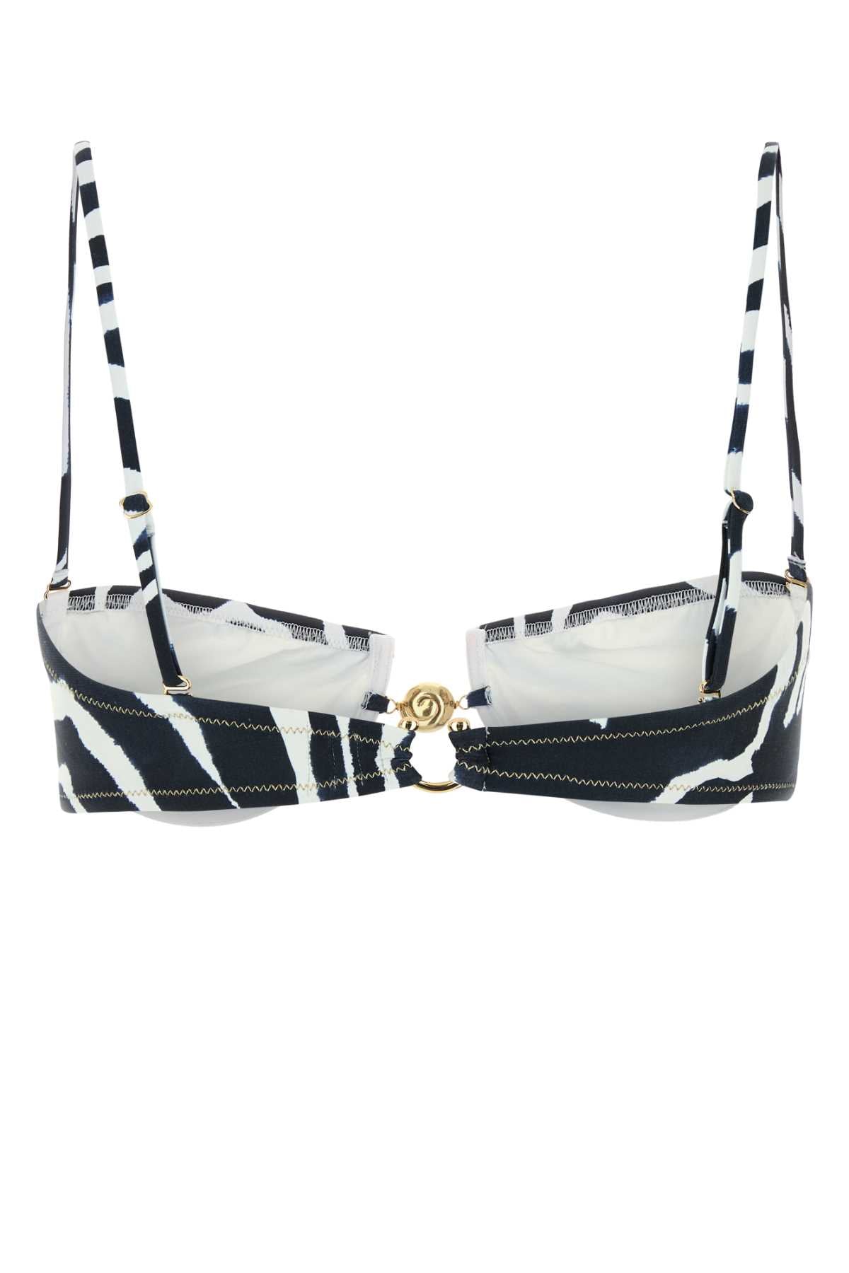 REINA OLGA Printed Stretch Nylon Bikini Top - SS25