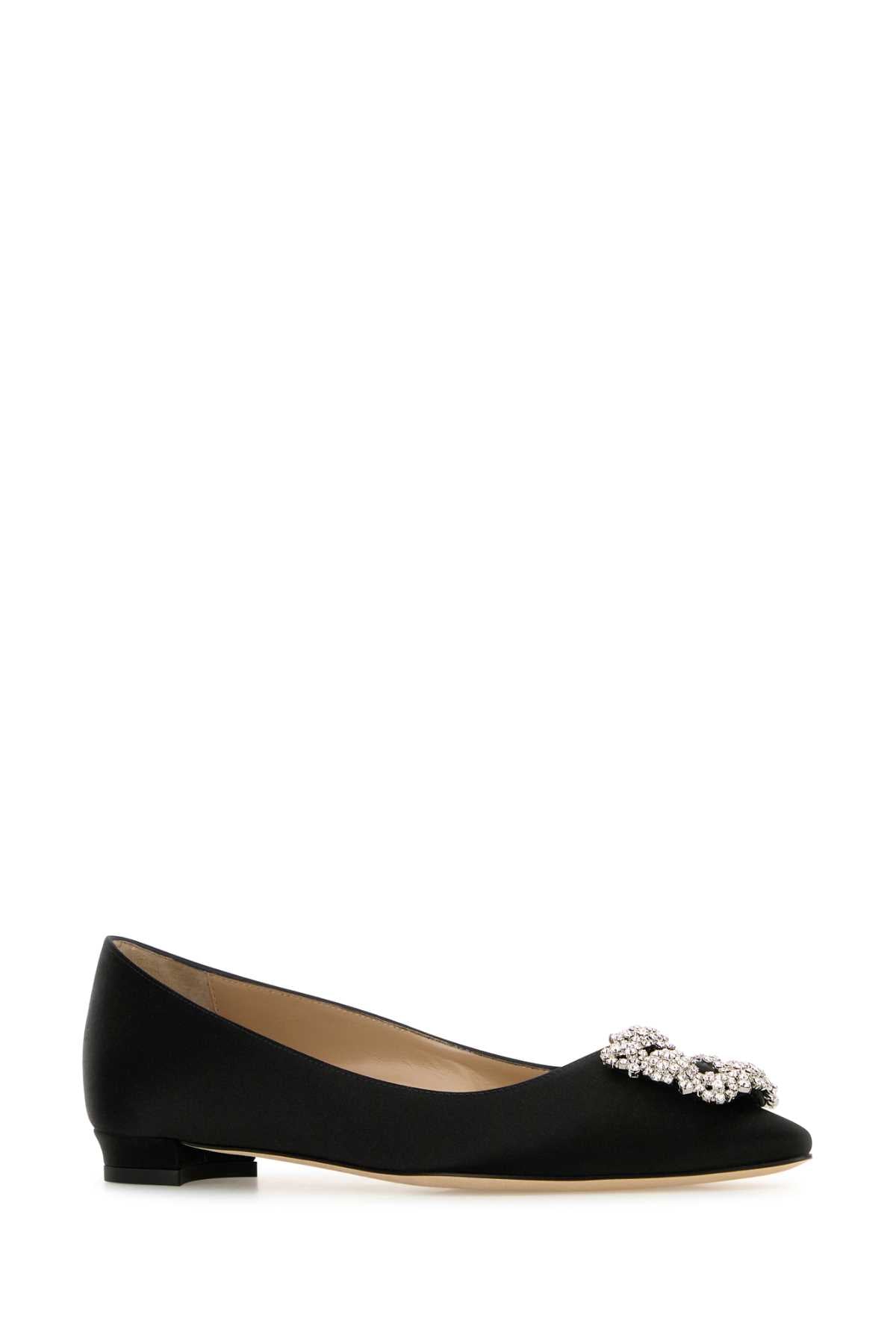 MANOLO BLAHNIK Elegant Satin Ballerina Flats