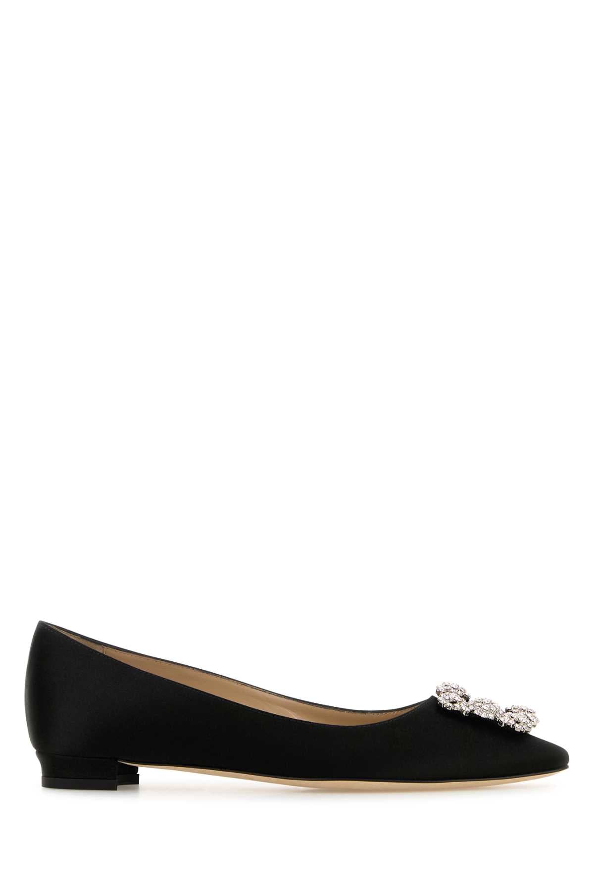 MANOLO BLAHNIK Elegant Satin Ballerina Flats
