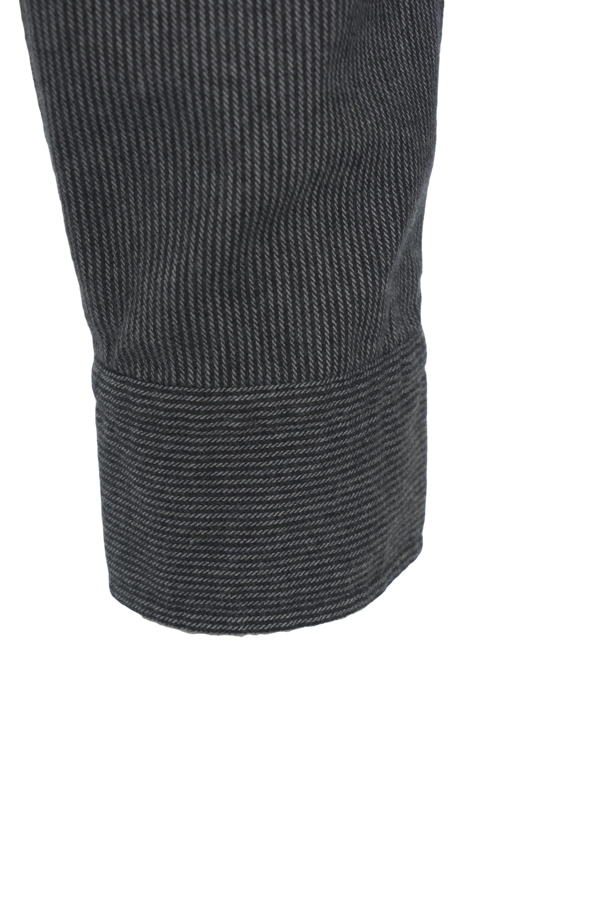 HANNES ROETHER Mini Striped Mandarin Collar Shirt for Men