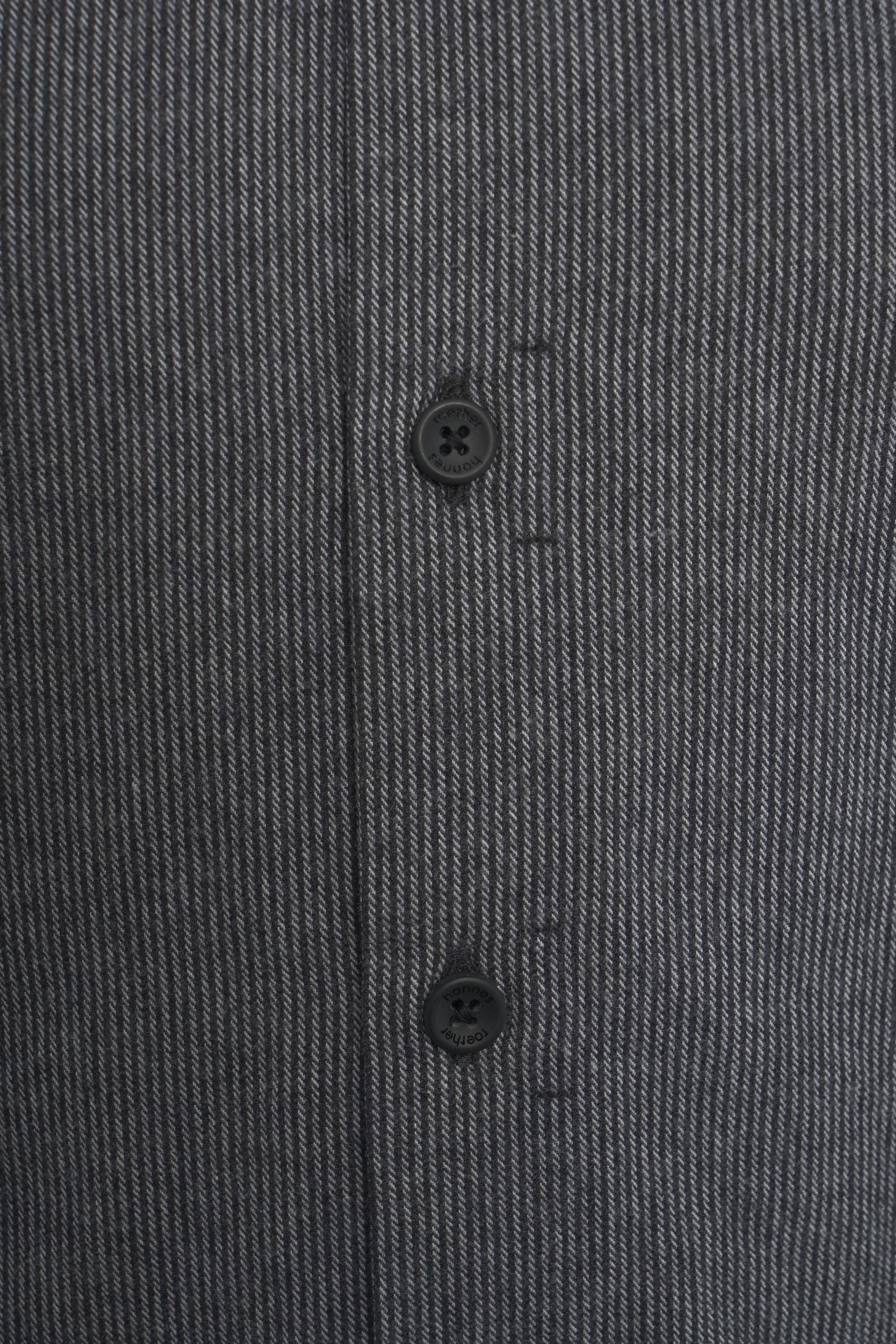 HANNES ROETHER Mini Striped Mandarin Collar Shirt for Men