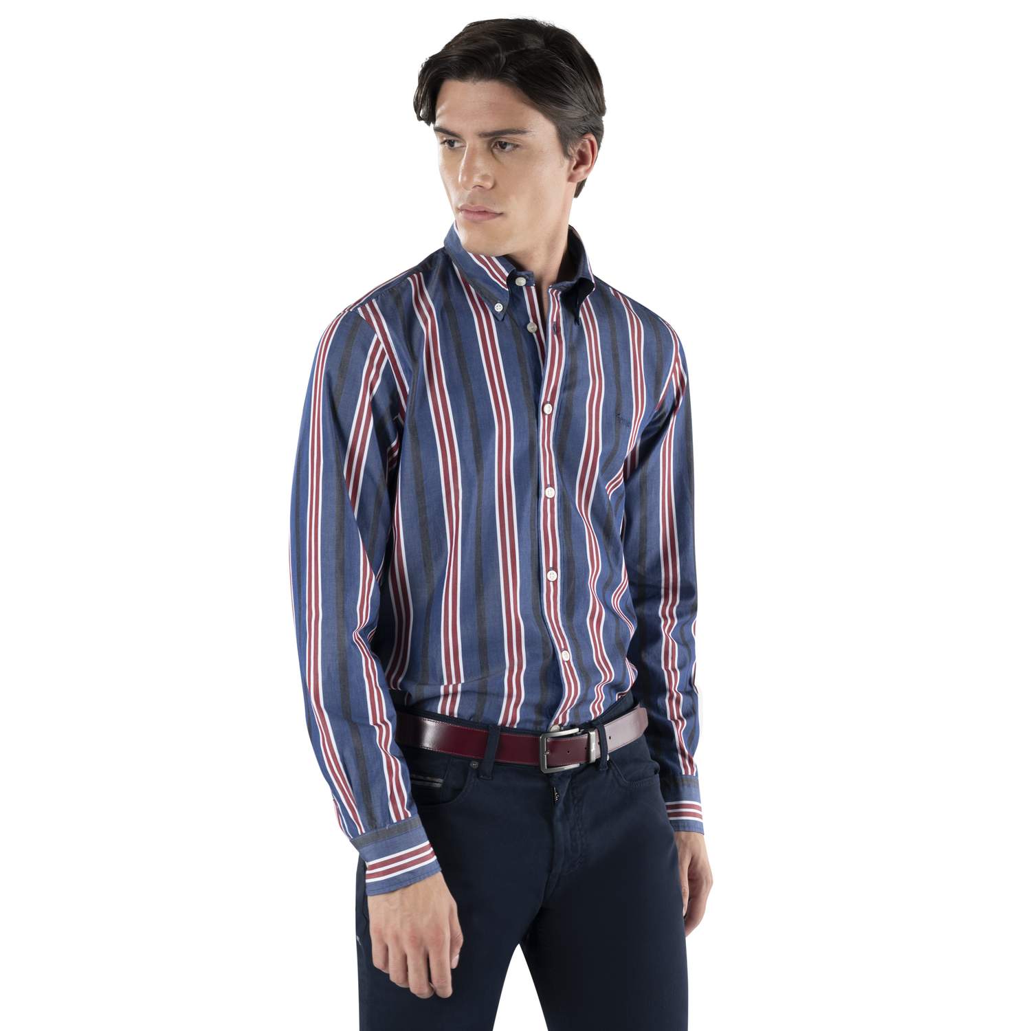 HARMONT & BLAINE Stylish Striped Button-Down Shirt for Men