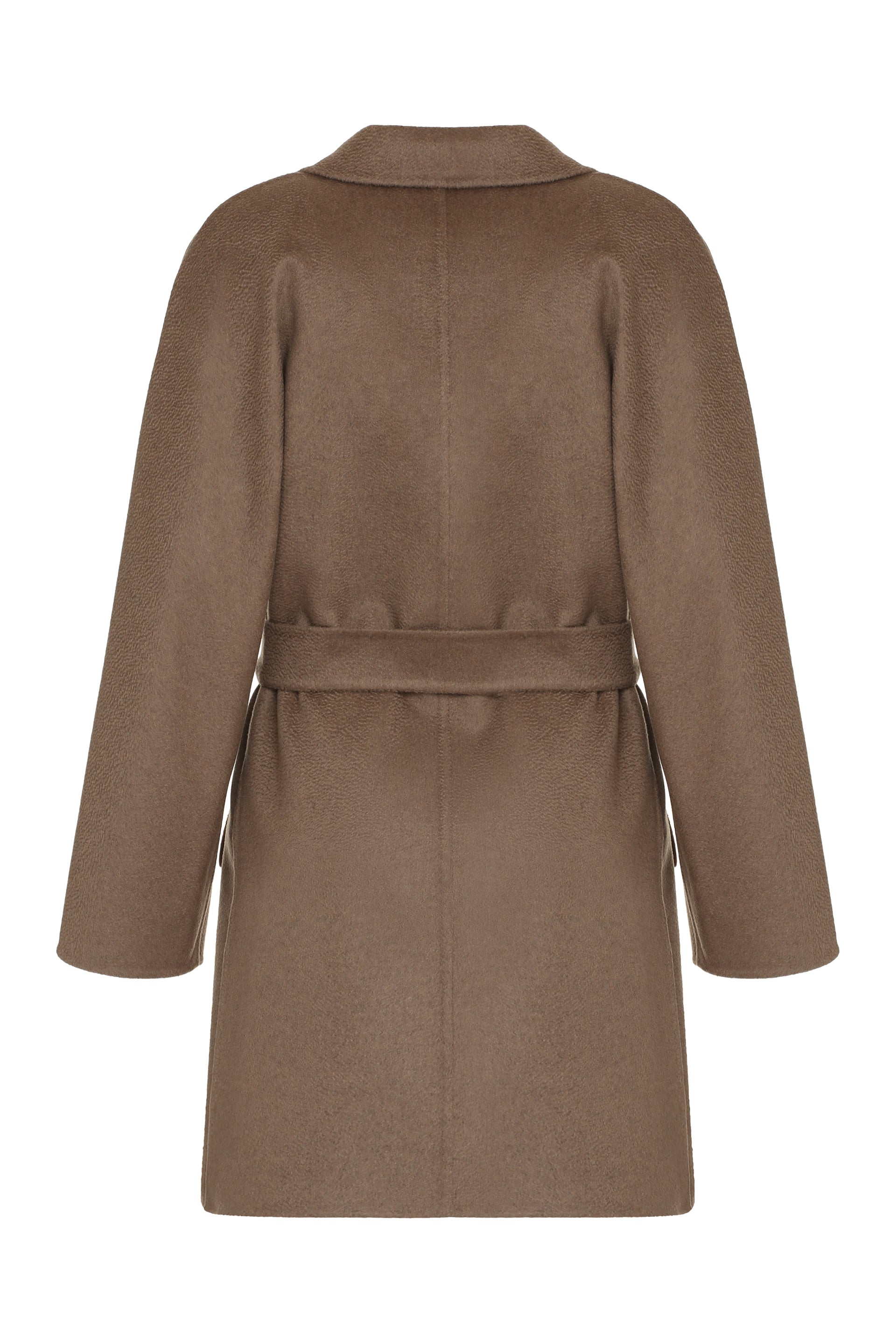 MAX MARA Hand-Made Cashmere Jacket with Lapel Collar and Coordinated Waist Belt