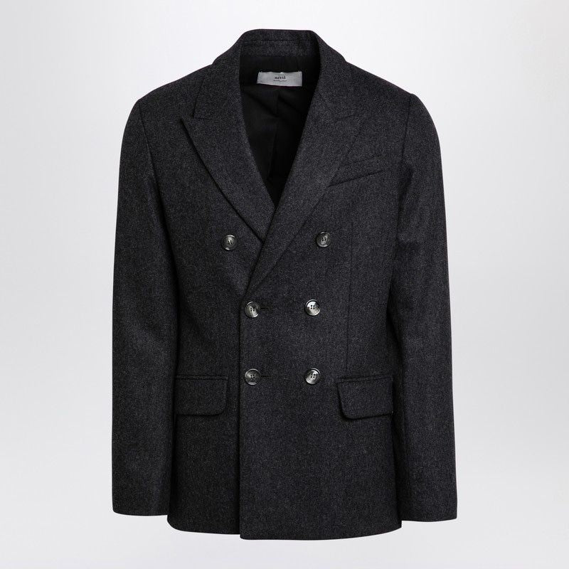 AMI PARIS Double Breasted Wool Blazer for Men