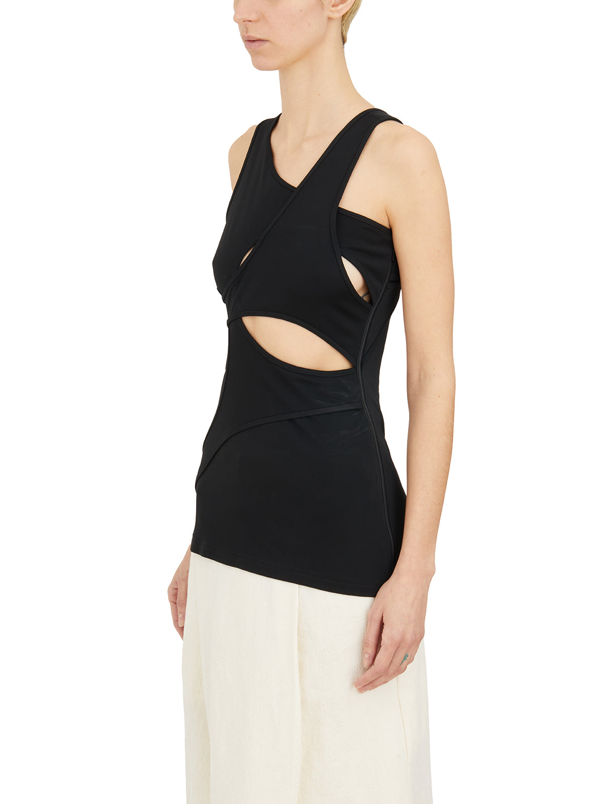 YEHUAFAN Cross-Over Design Tank Top - Size S