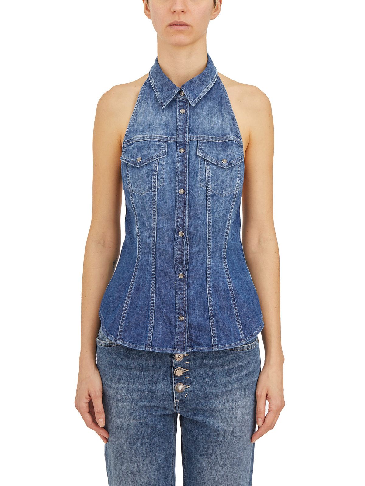 DONDUP Classic Denim Vest - Size 42