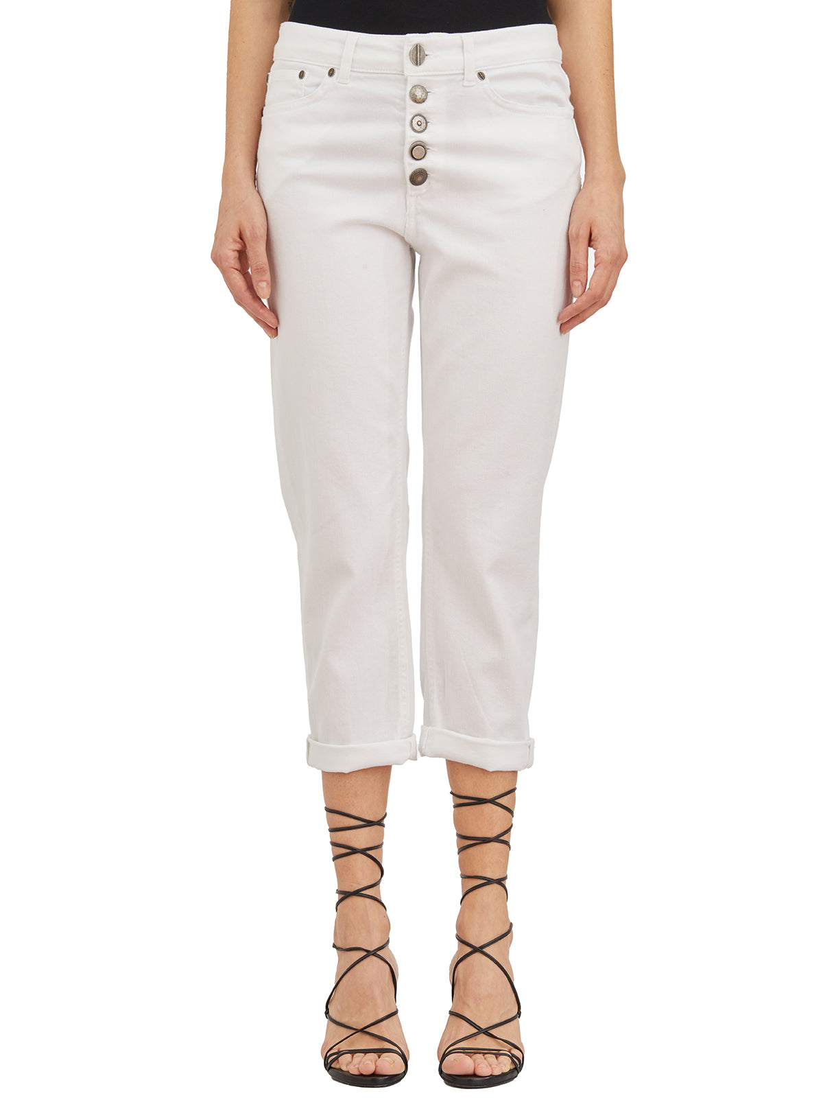 DONDUP Cropped Jeans with Jewel Buttons - Size 26