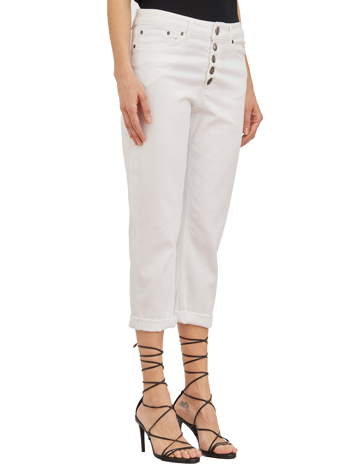 DONDUP Cropped Jeans with Jewel Buttons - Size 26