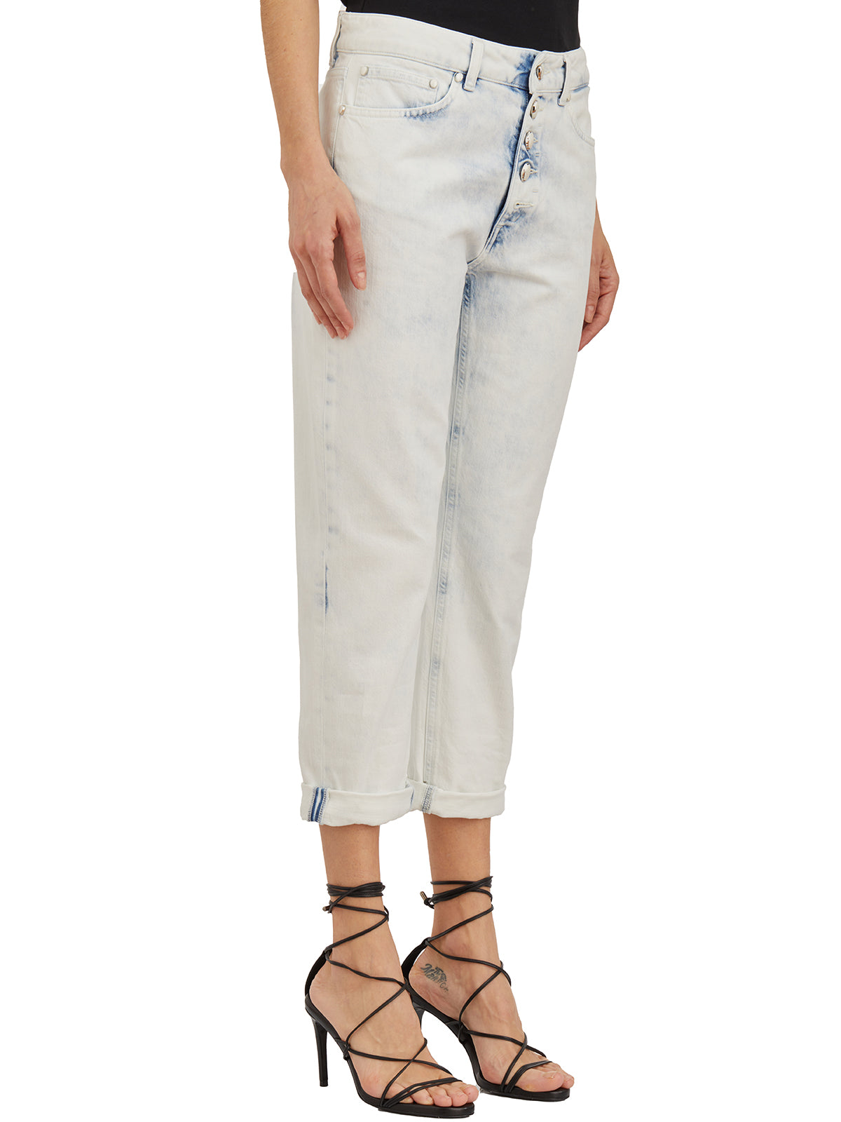 DONDUP Cropped Jeans with Jewel Buttons - Size 26