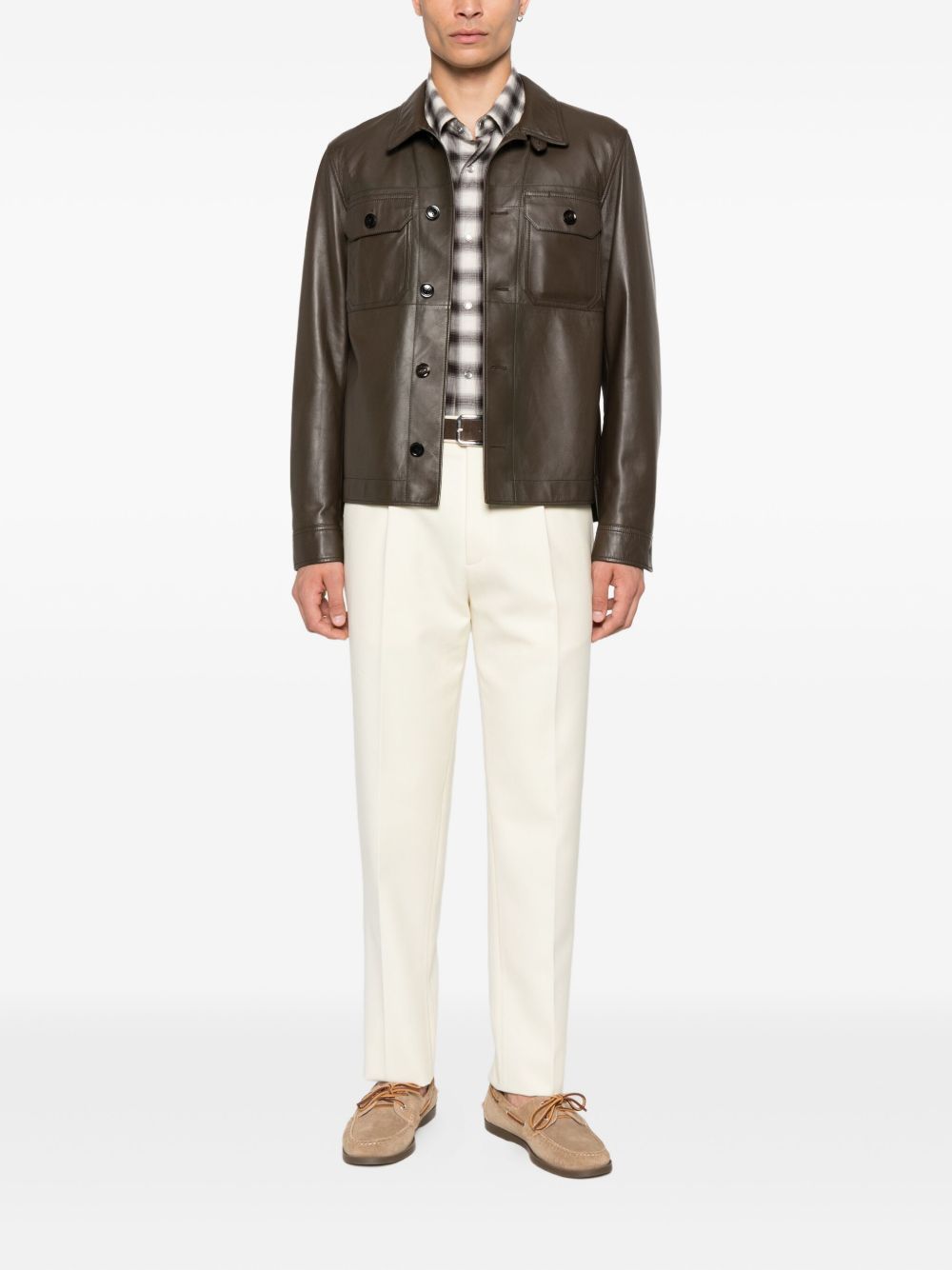 TOM FORD Checkered Design Long Sleeve Shirt for Men - FW25 Collection