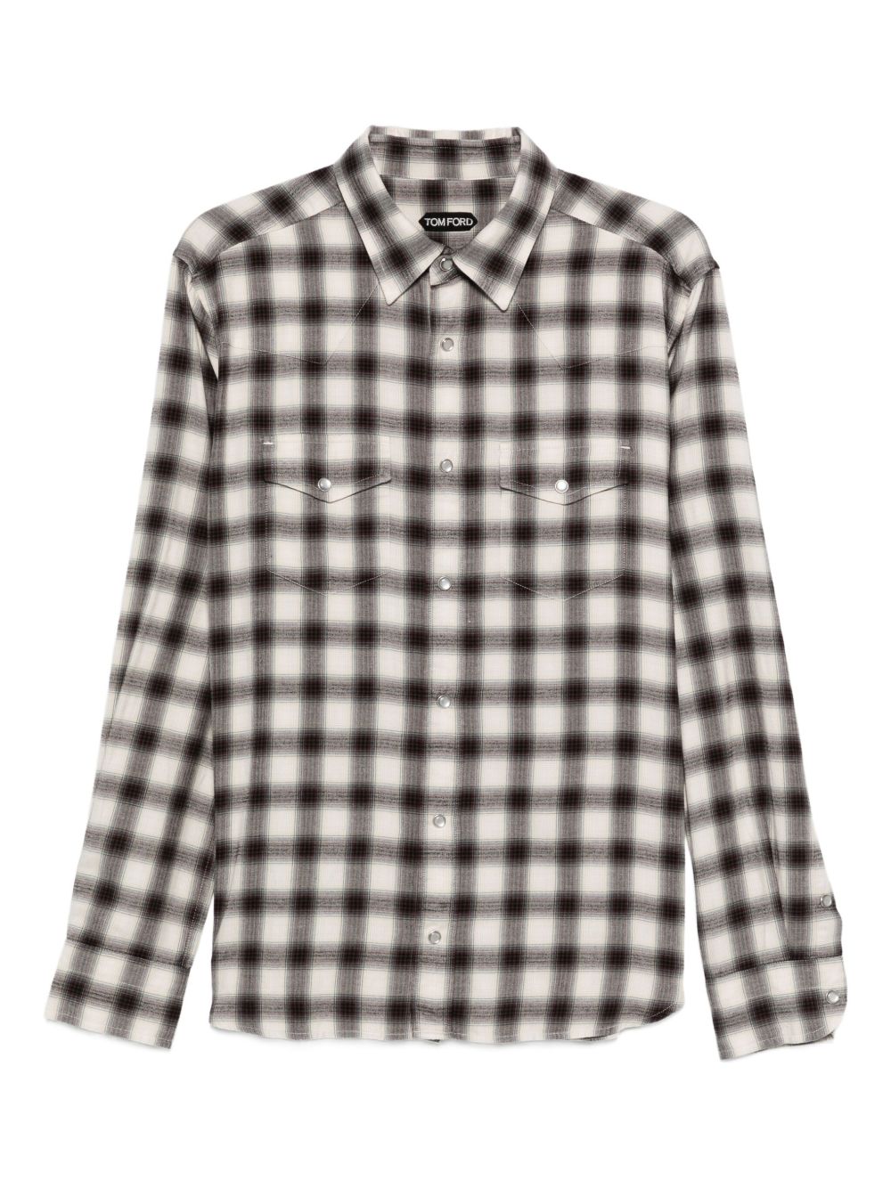 TOM FORD Checkered Design Long Sleeve Shirt for Men - FW25 Collection