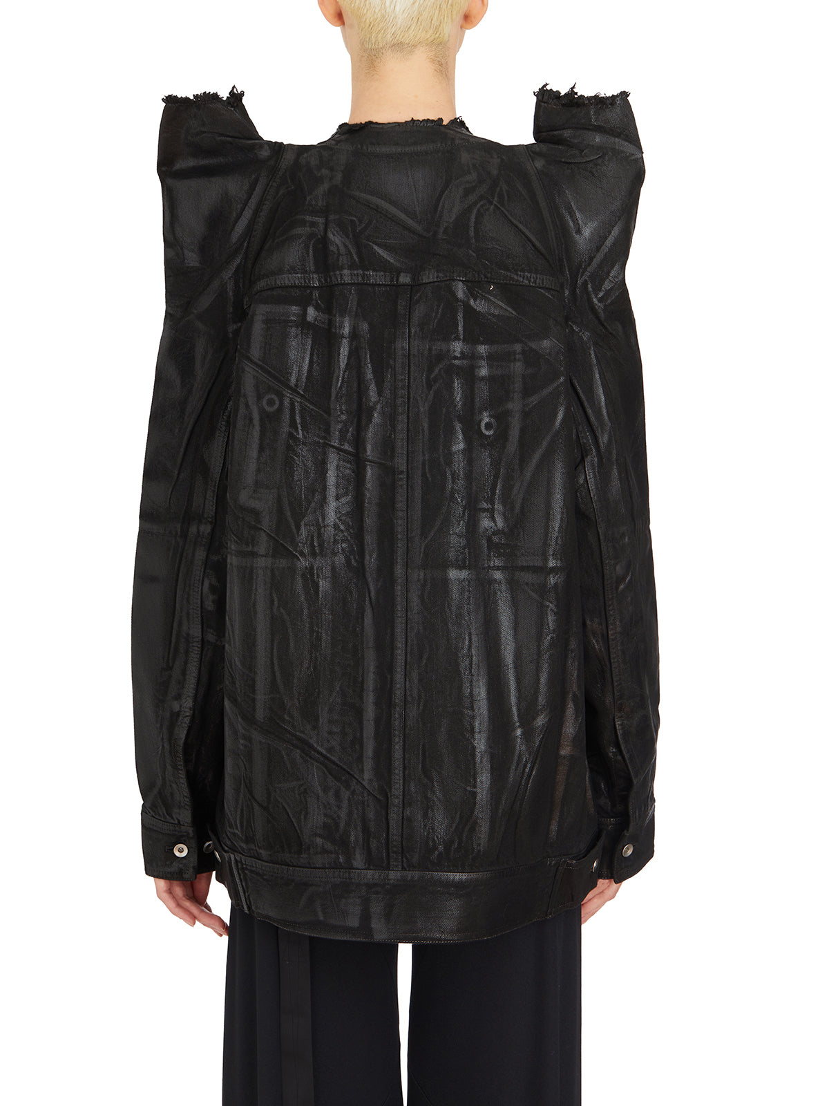 RICK OWENS Cotton Worker Jacket with Removable Shoulder Straps - Size S