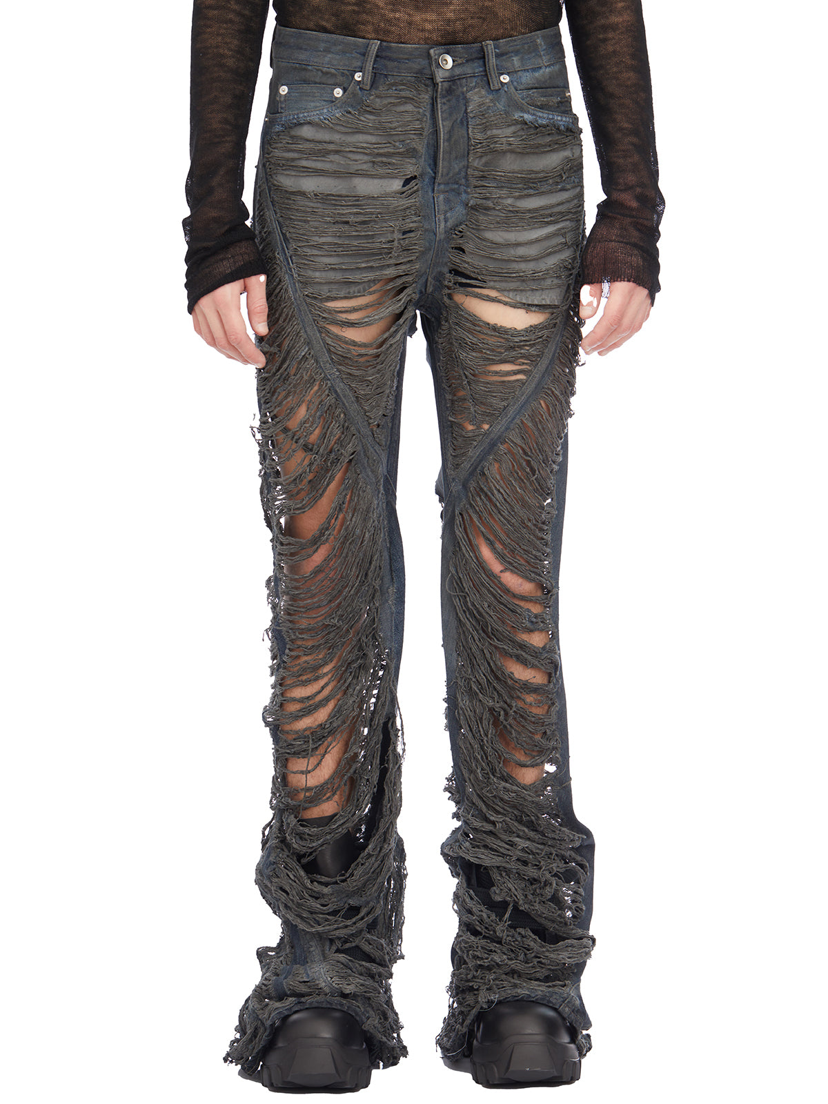 RICK OWENS Bias Bootcut Denim Pants - Size 30