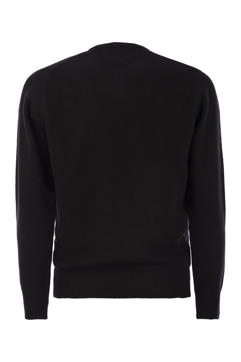 MC2 SAINT BARTH Dynamic Men's Wool and Cashmere Blend Sweater - Off Piste Front Print